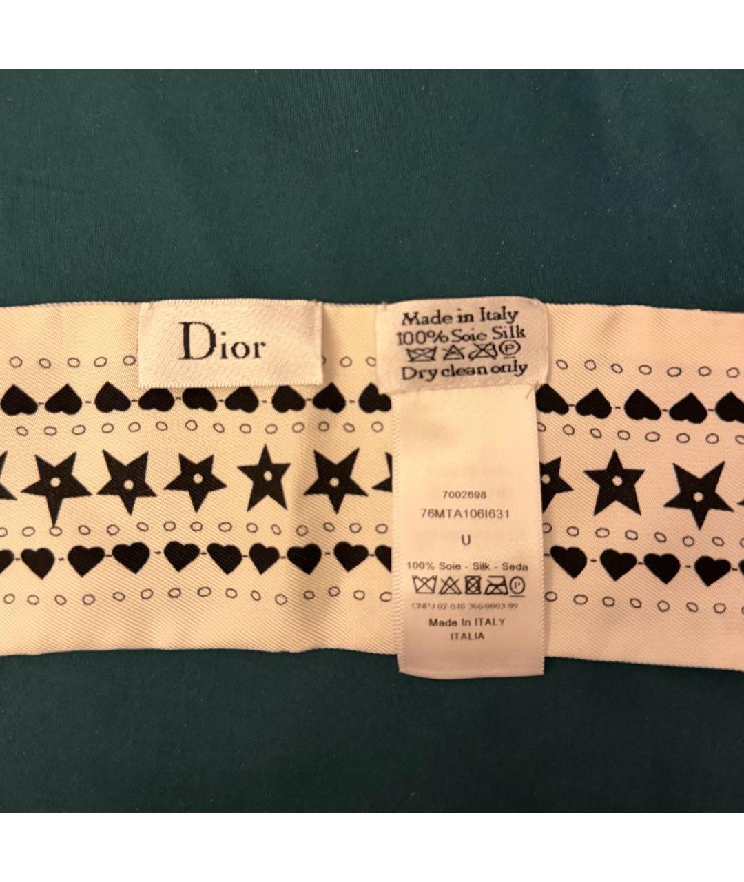 CHRISTIAN DIOR Белый шелковый шарф, фото 4