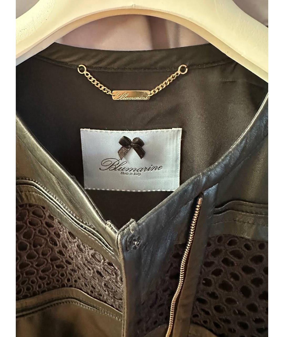 BLUMARINE Черная кожаная куртка, фото 3