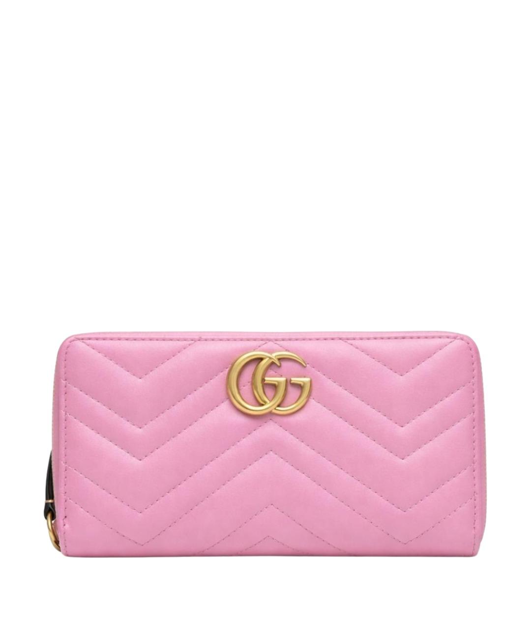 GUCCI Розовый кожаный кошелек, фото 1