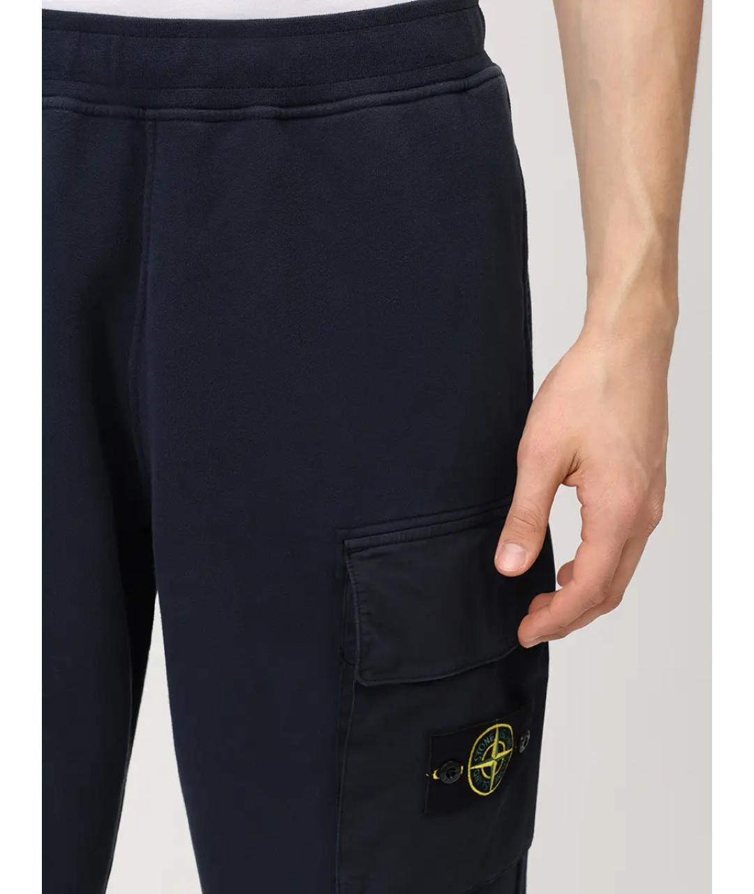STONE ISLAND Синие хлопковые повседневные брюки, фото 5