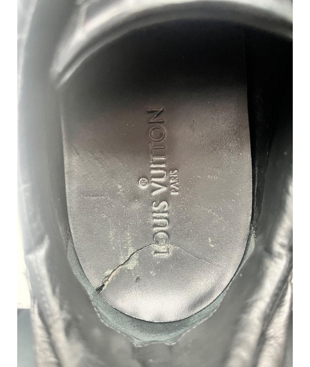 LOUIS VUITTON Черные кожаные низкие кроссовки / кеды, фото 7