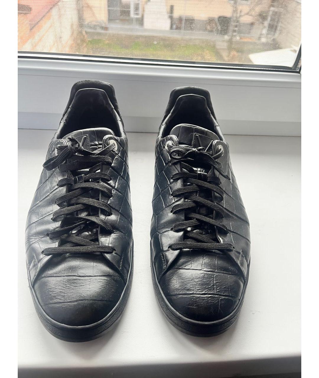 LOUIS VUITTON Черные кожаные низкие кроссовки / кеды, фото 3