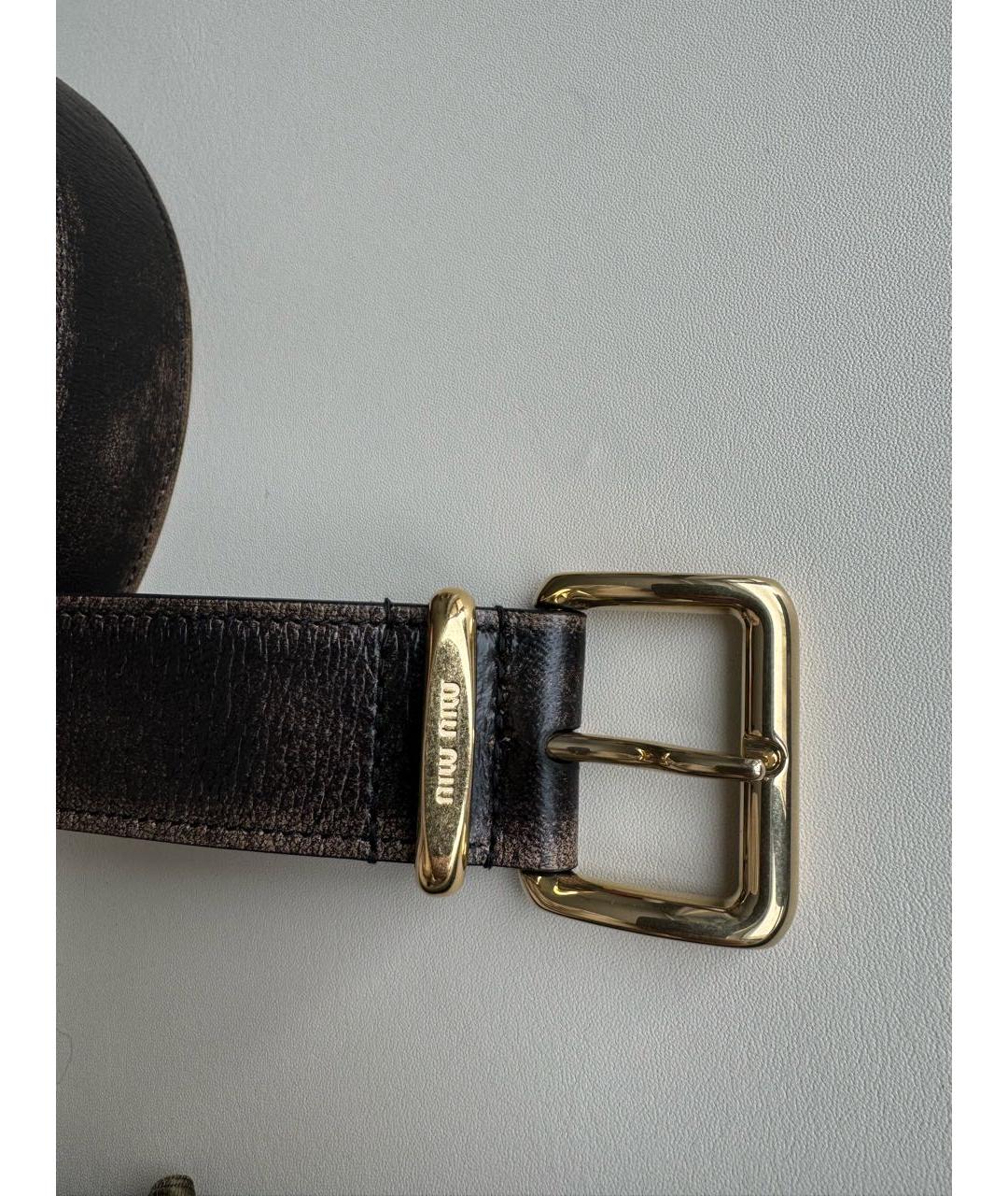 MIU MIU Черный кожаный ремень, фото 2