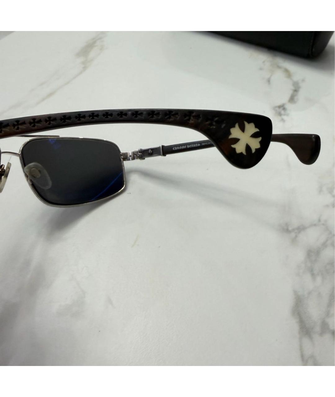 CHROME HEARTS Серебряные металлические солнцезащитные очки, фото 7