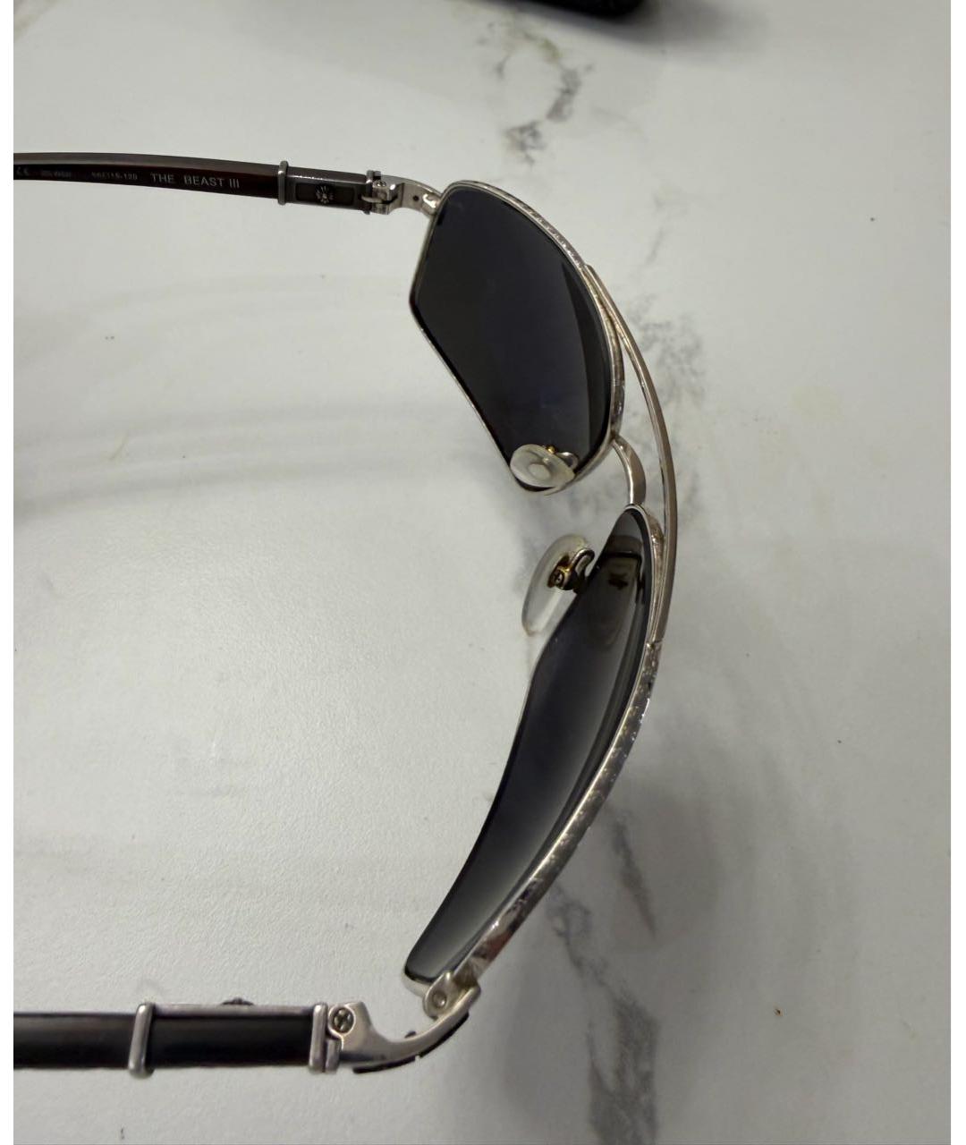 CHROME HEARTS Серебряные металлические солнцезащитные очки, фото 8