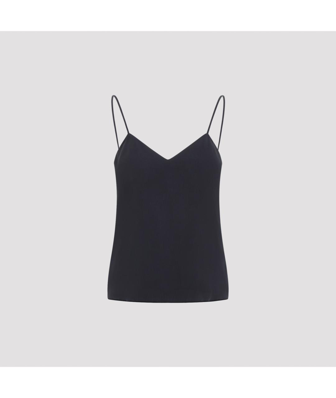 MAX MARA Темно-синяя шелковая блузы, фото 2