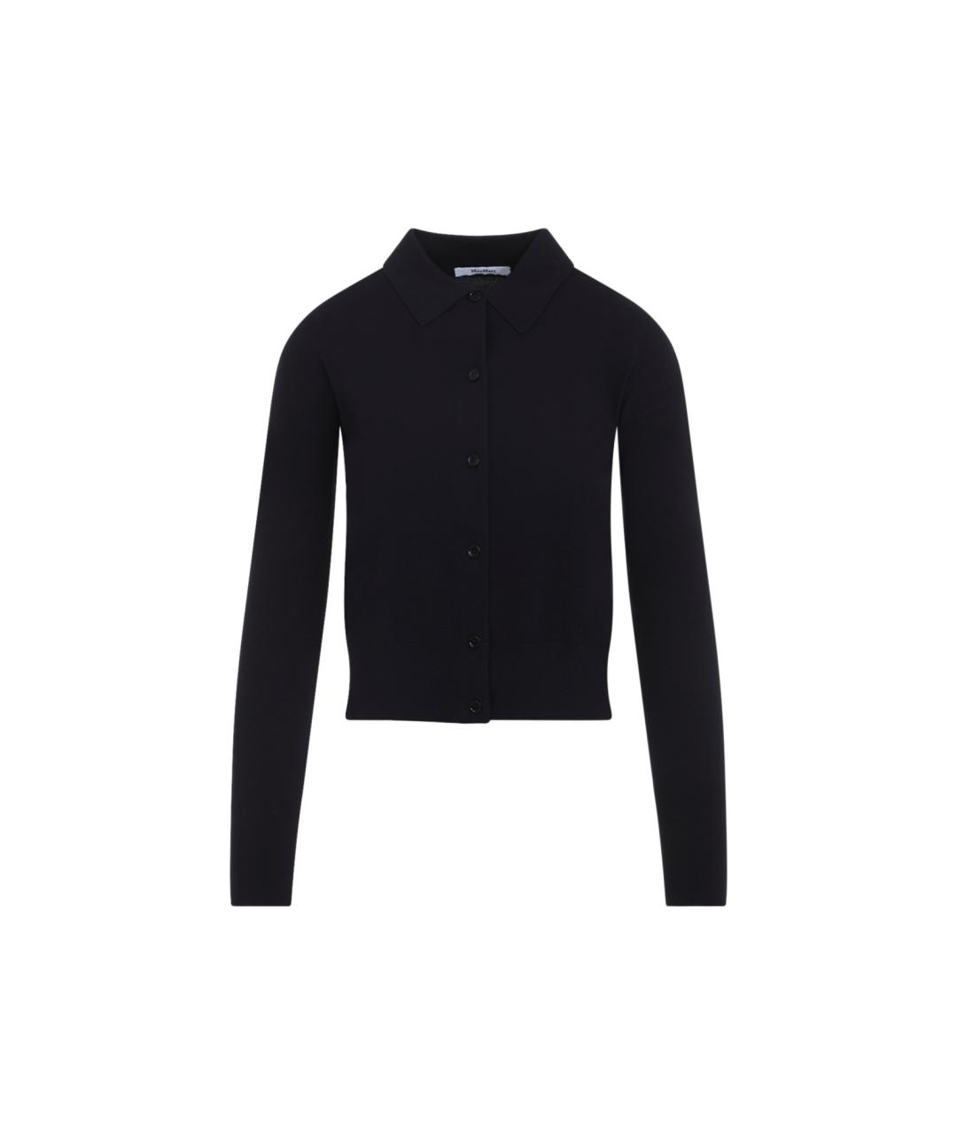 MAX MARA Темно-синий шерстяной кардиган, фото 1