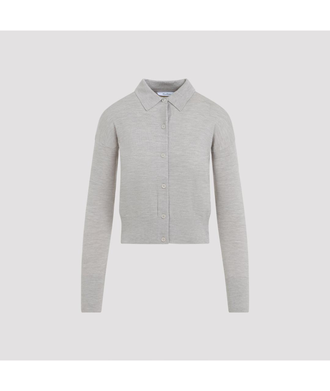 MAX MARA Серый шерстяной кардиган, фото 2
