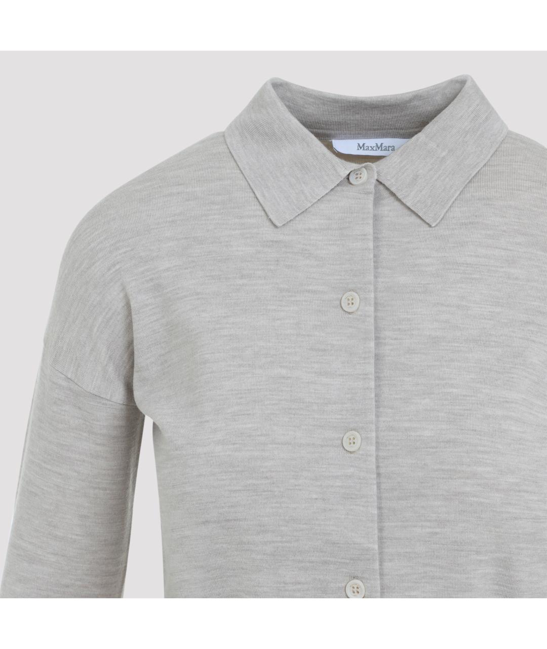 MAX MARA Серый шерстяной кардиган, фото 4