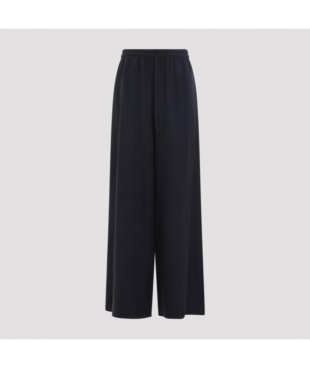 MAX MARA Темно-синие шелковые брюки широкие, фото 3