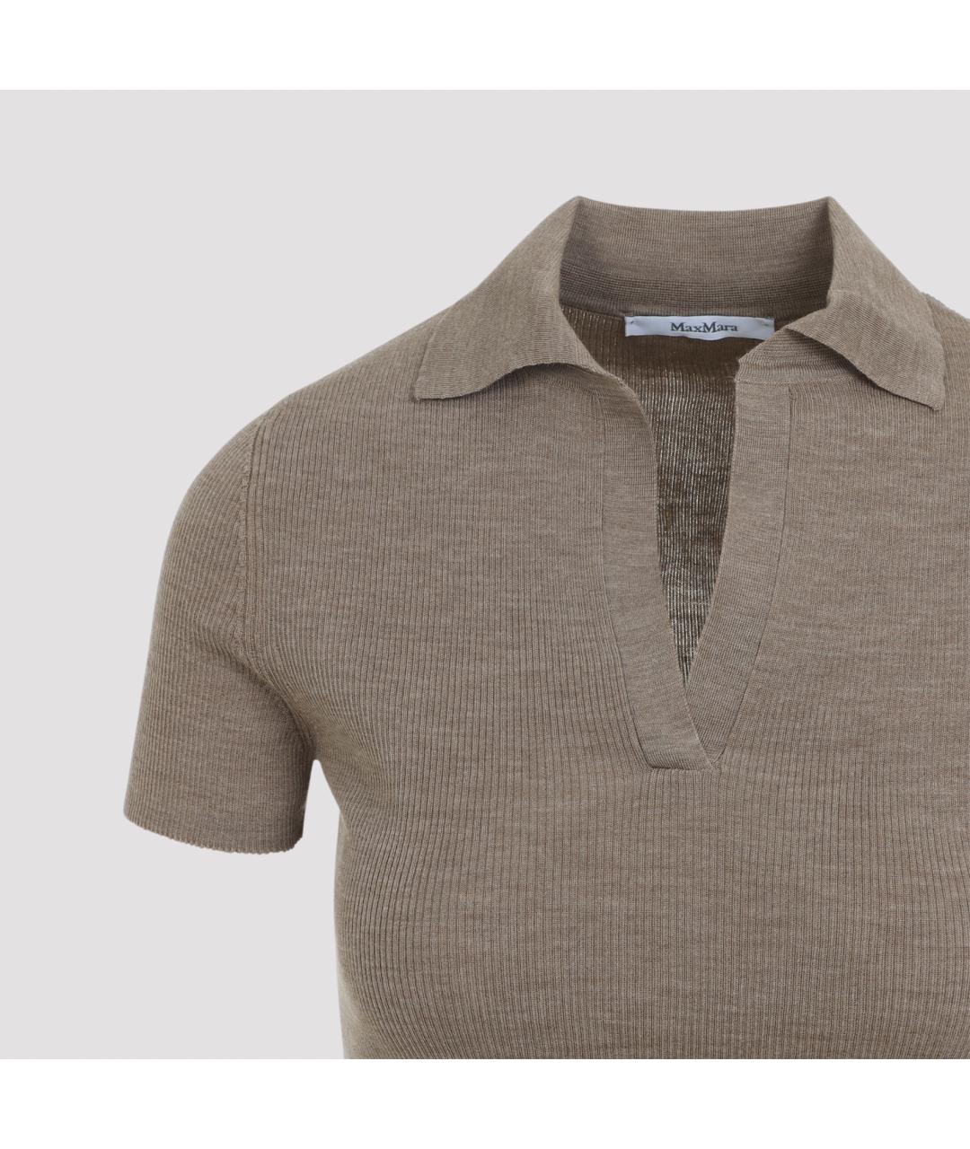 MAX MARA Антрацитовая шерстяная футболка, фото 4