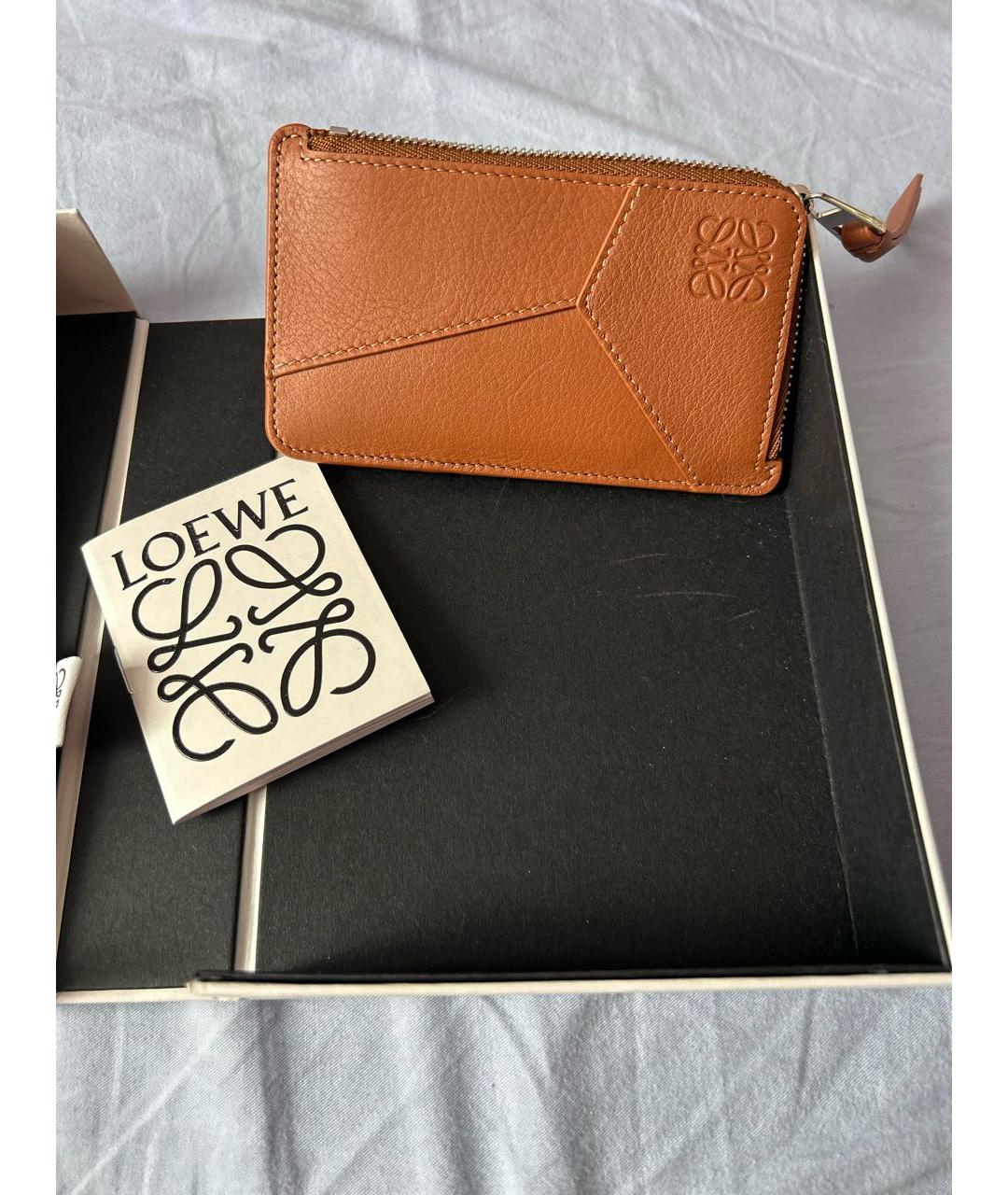 LOEWE Коричневый кожаный кардхолдер, фото 5