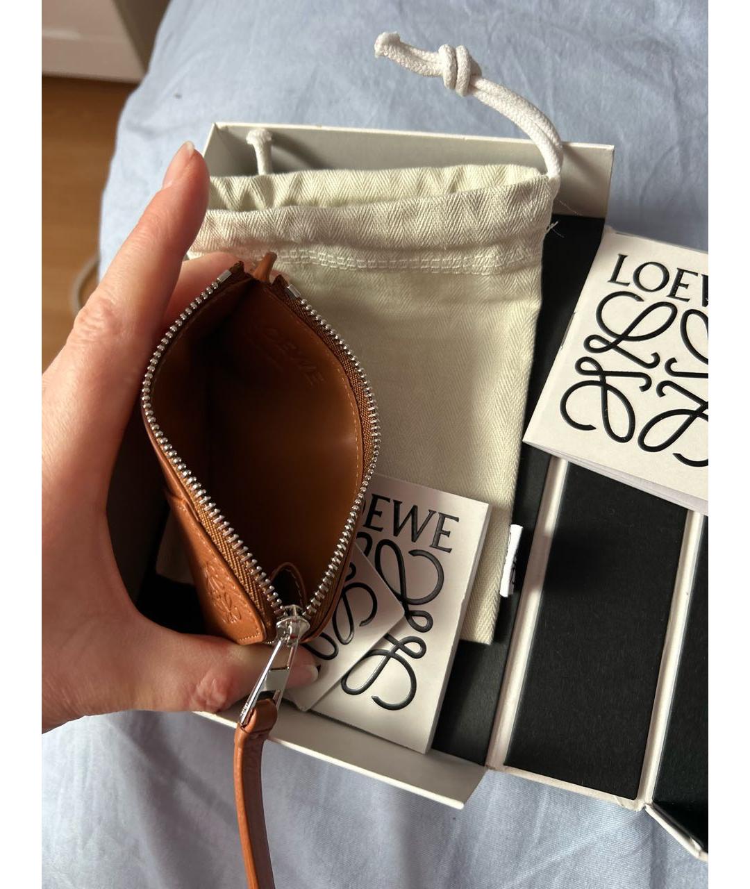 LOEWE Коричневый кожаный кардхолдер, фото 4