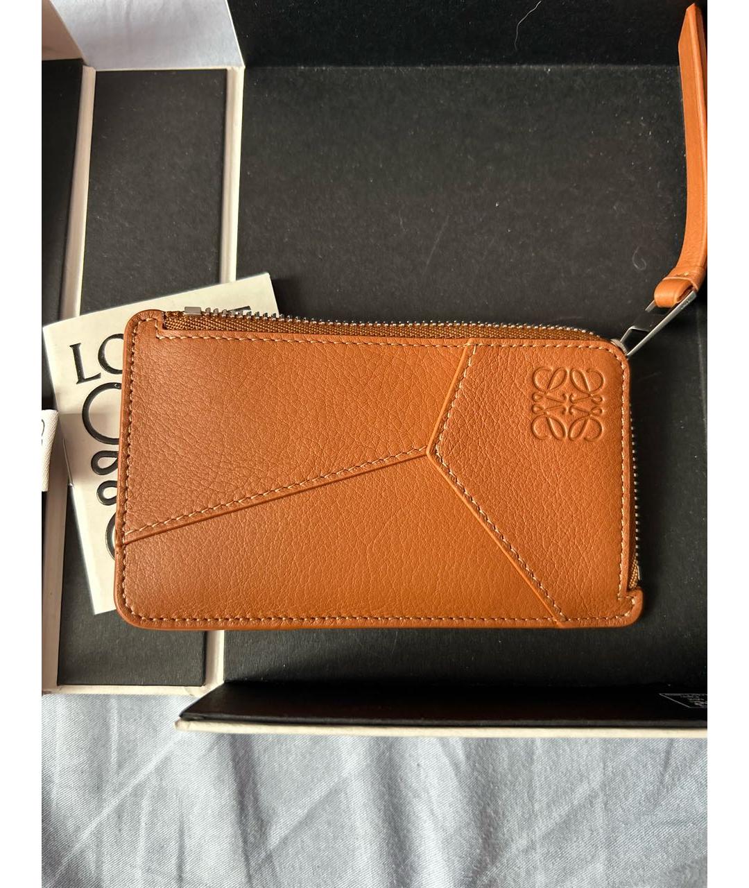 LOEWE Коричневый кожаный кардхолдер, фото 2