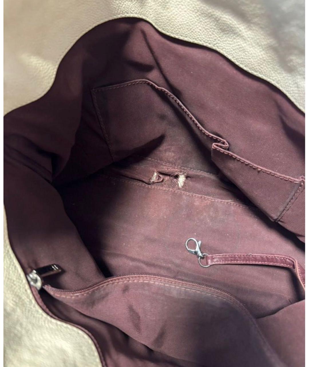 CHANEL Бежевая кожаная сумка через плечо, фото 5