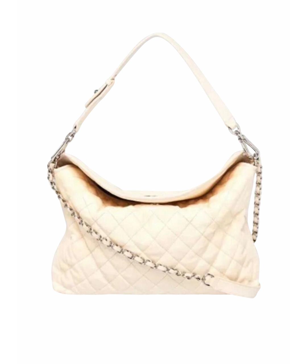 CHANEL Бежевая кожаная сумка через плечо, фото 1