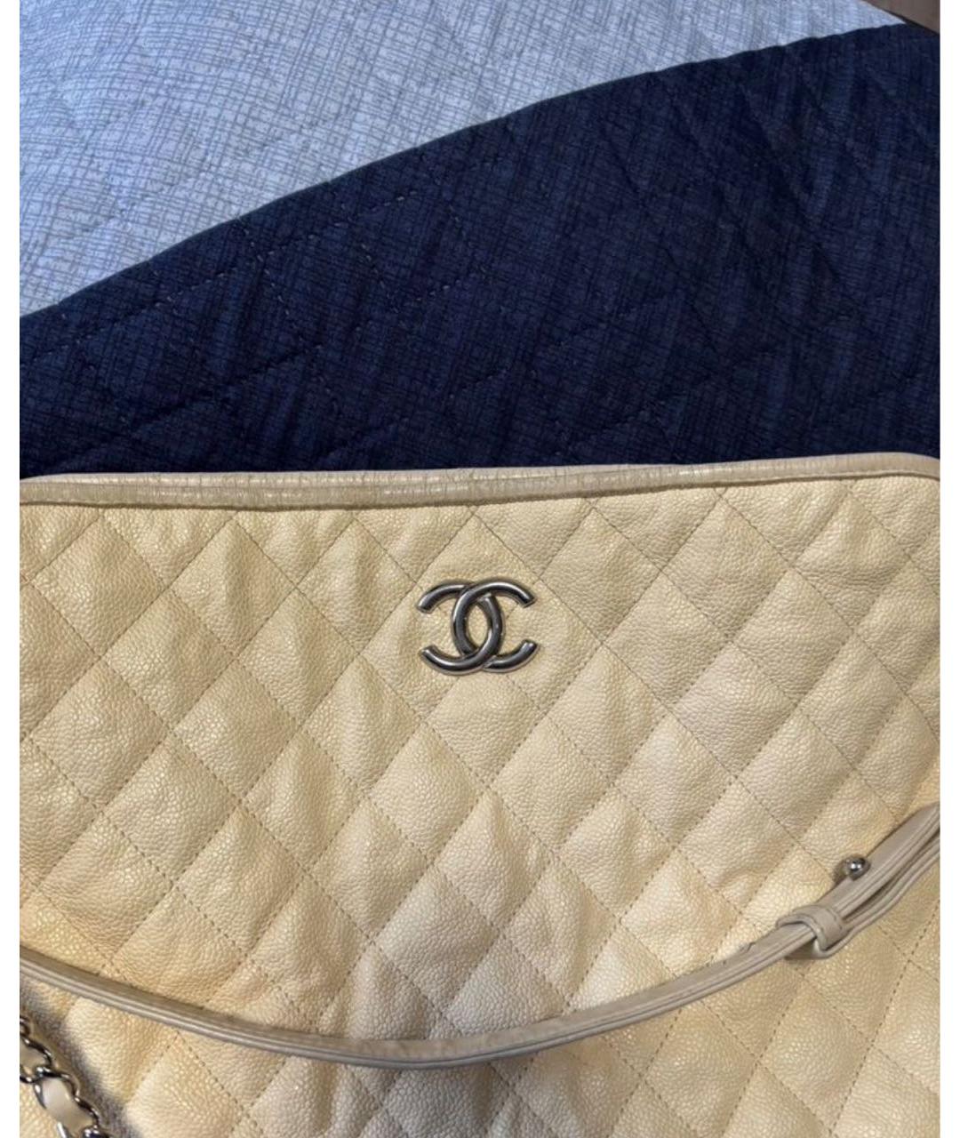 CHANEL Бежевая кожаная сумка через плечо, фото 2