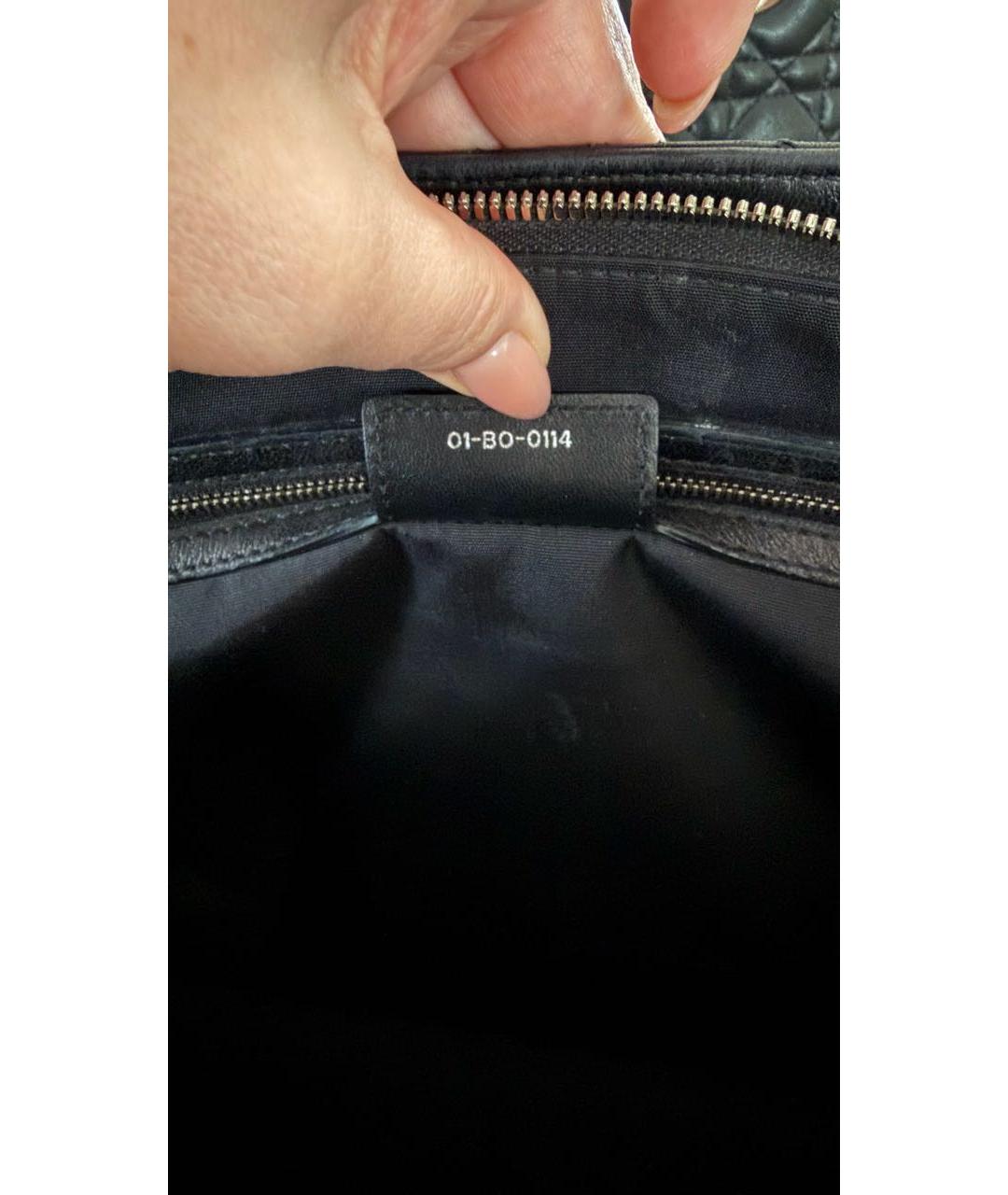 CHRISTIAN DIOR Черная кожаная сумка с короткими ручками, фото 6