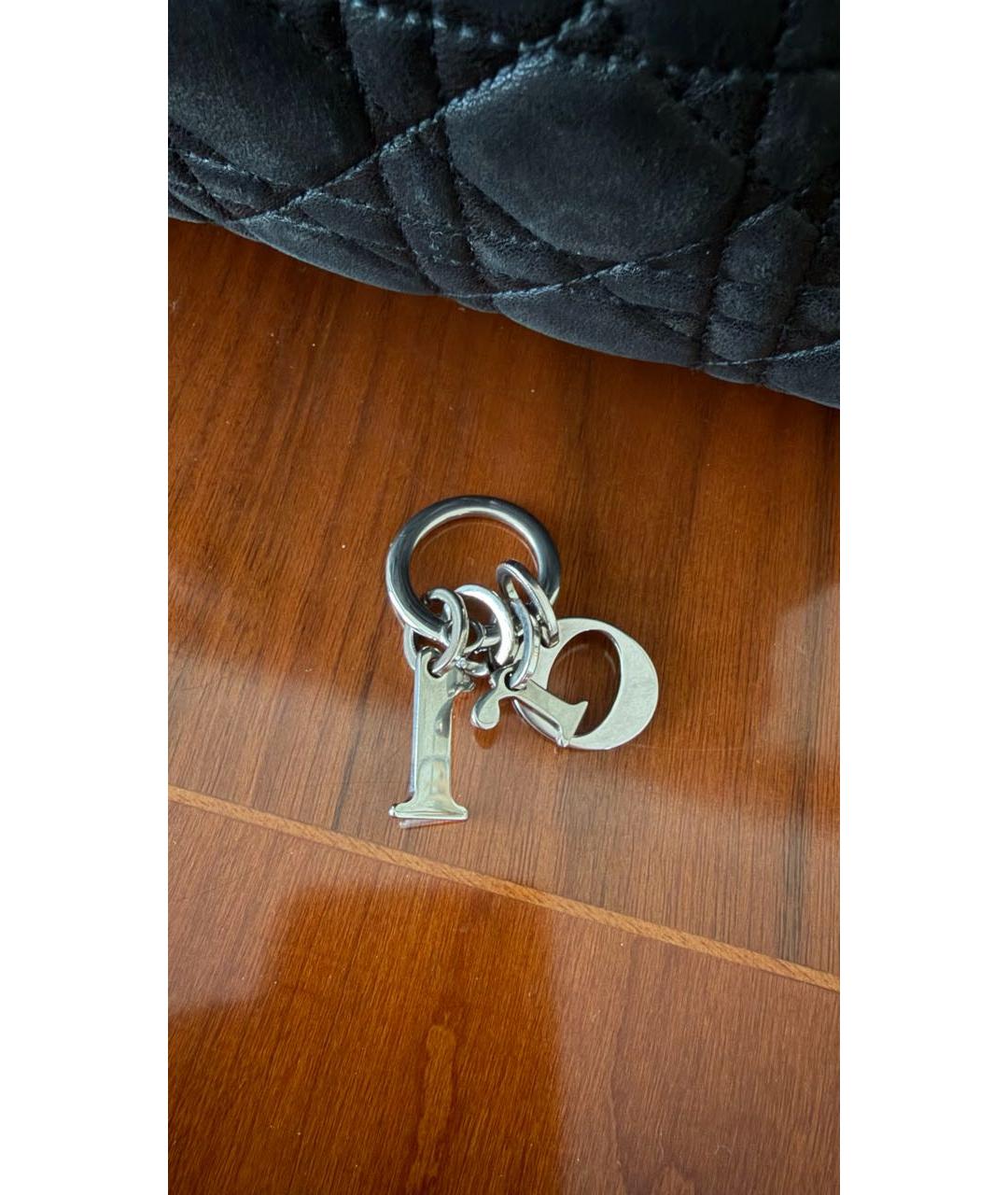 CHRISTIAN DIOR Черная кожаная сумка с короткими ручками, фото 8