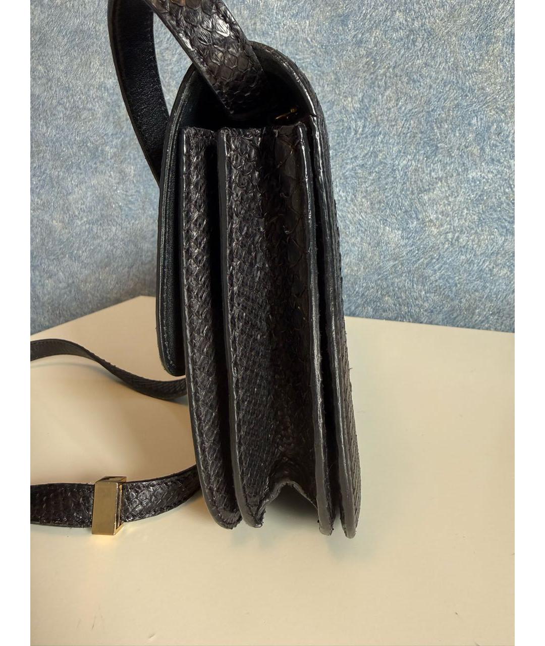 CELINE Черная сумка через плечо из экзотической кожи, фото 2