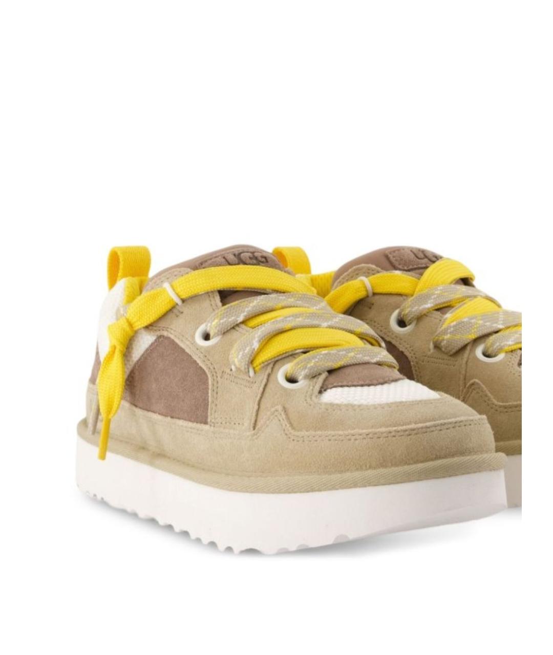 UGG AUSTRALIA Бежевые замшевые низкие кроссовки / кеды, фото 3