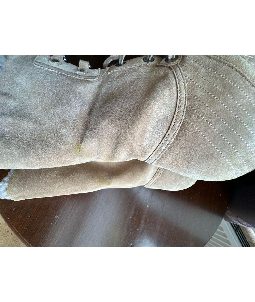 CHRISTIAN DIOR Бежевые замшевые ботинки, фото 7