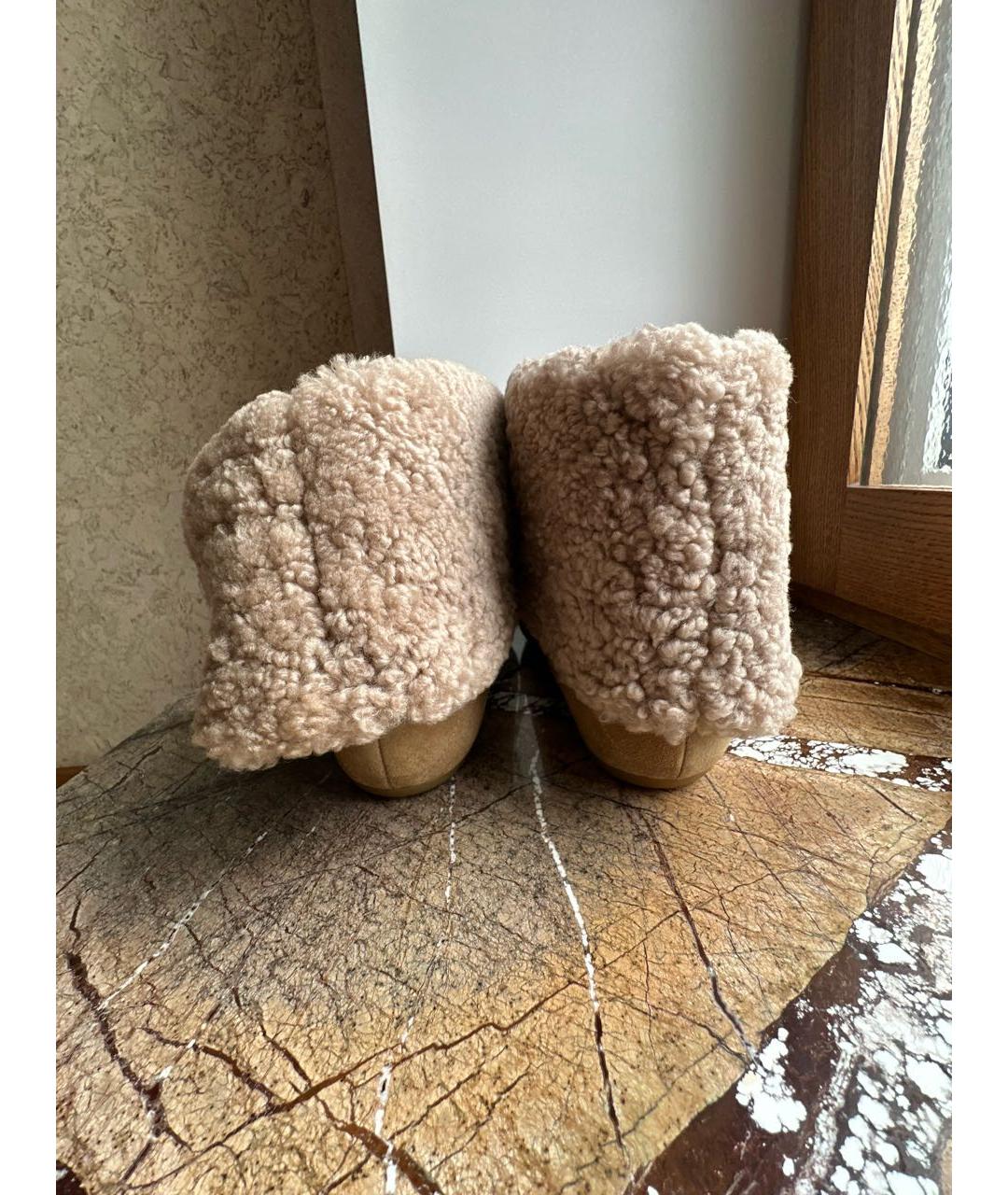 CHRISTIAN DIOR Бежевые замшевые ботинки, фото 3
