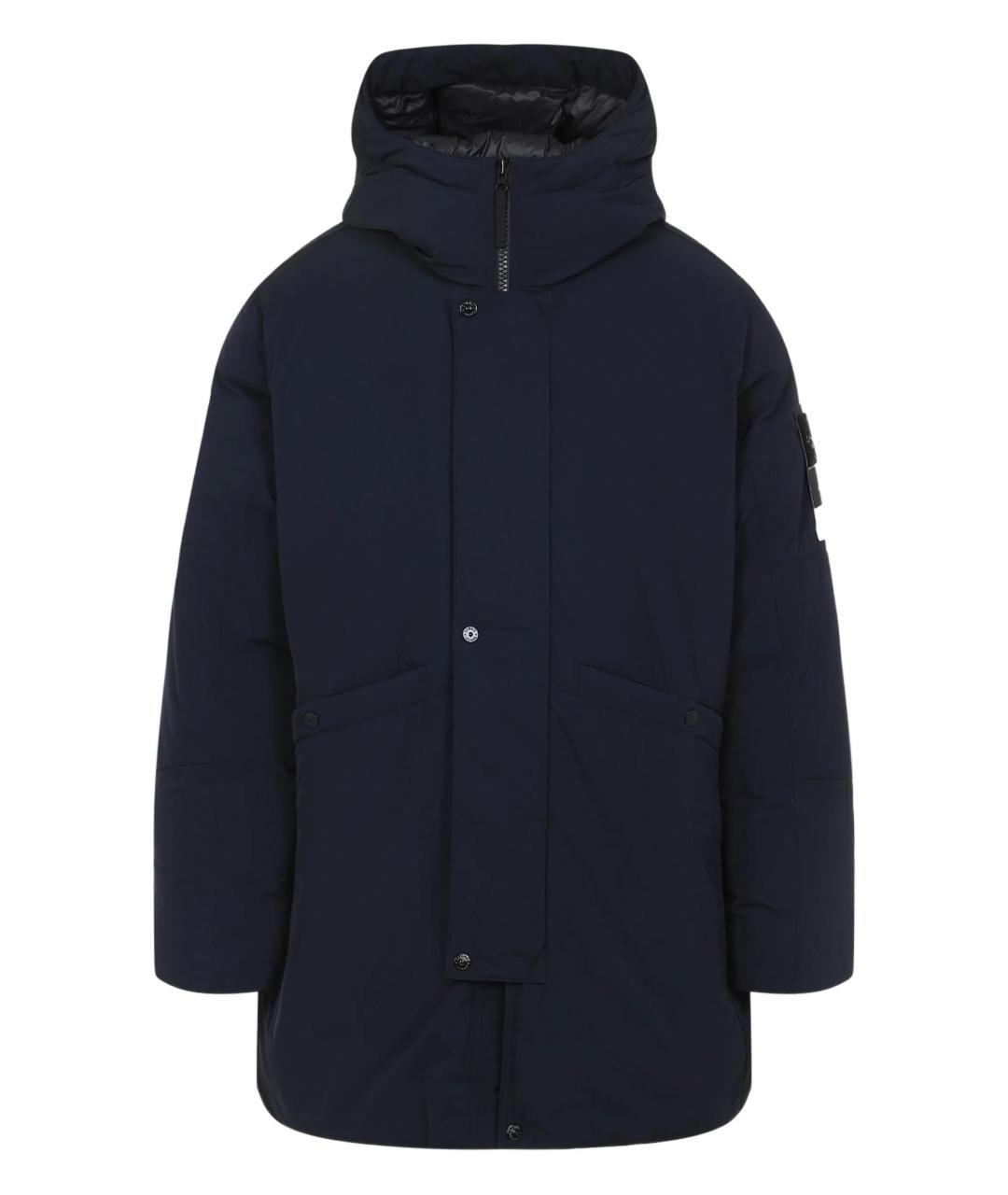 STONE ISLAND Темно-синяя полиэстеровая парка, фото 1