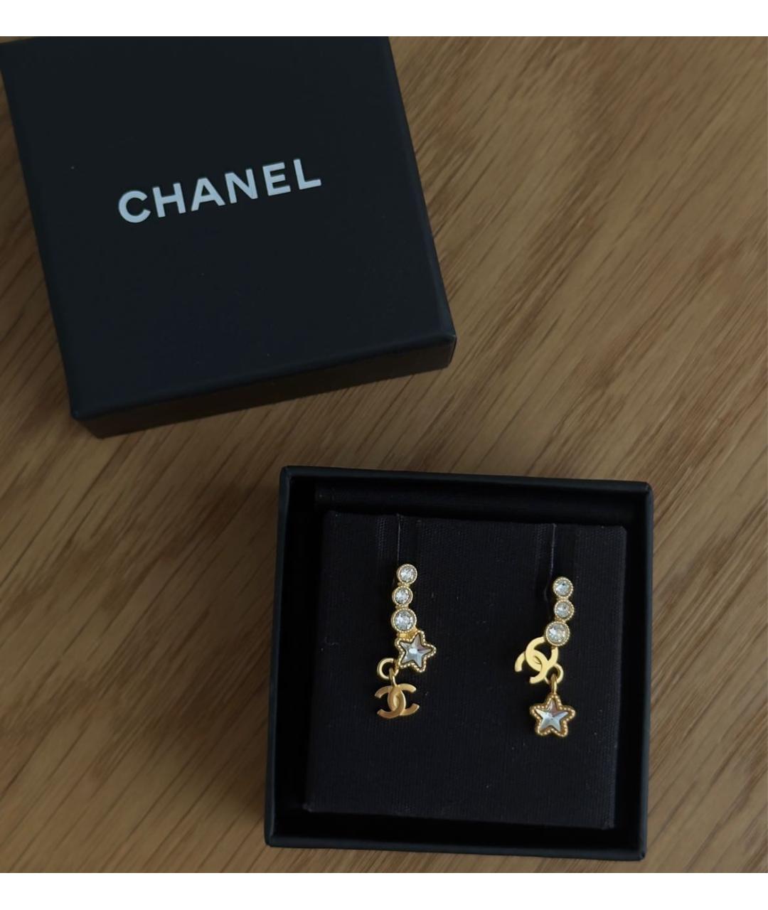 CHANEL Золотые металлические серьги, фото 5