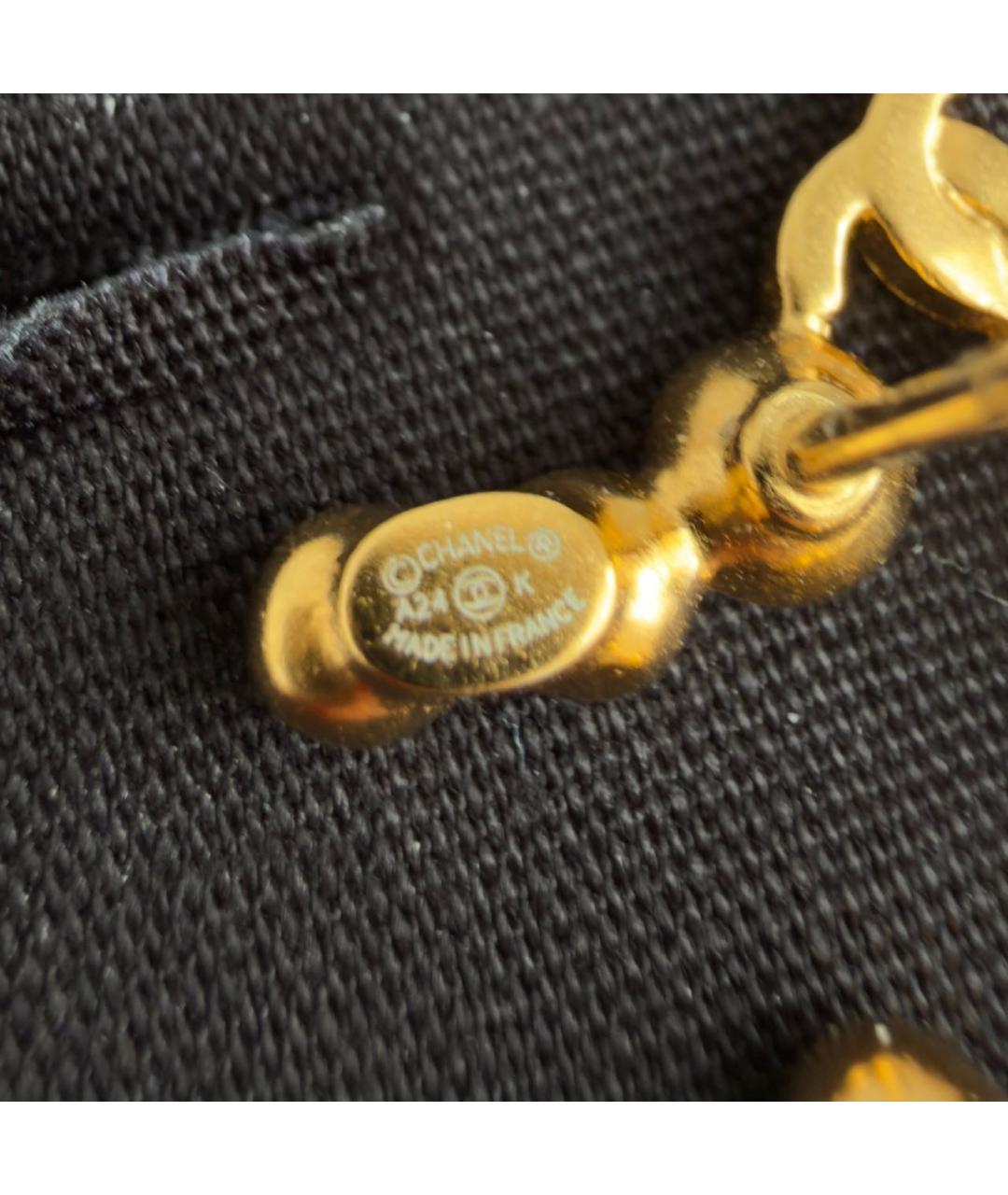 CHANEL Золотые металлические серьги, фото 6