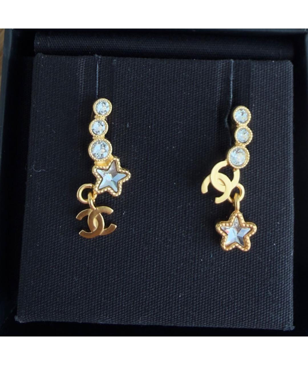 CHANEL Золотые металлические серьги, фото 7