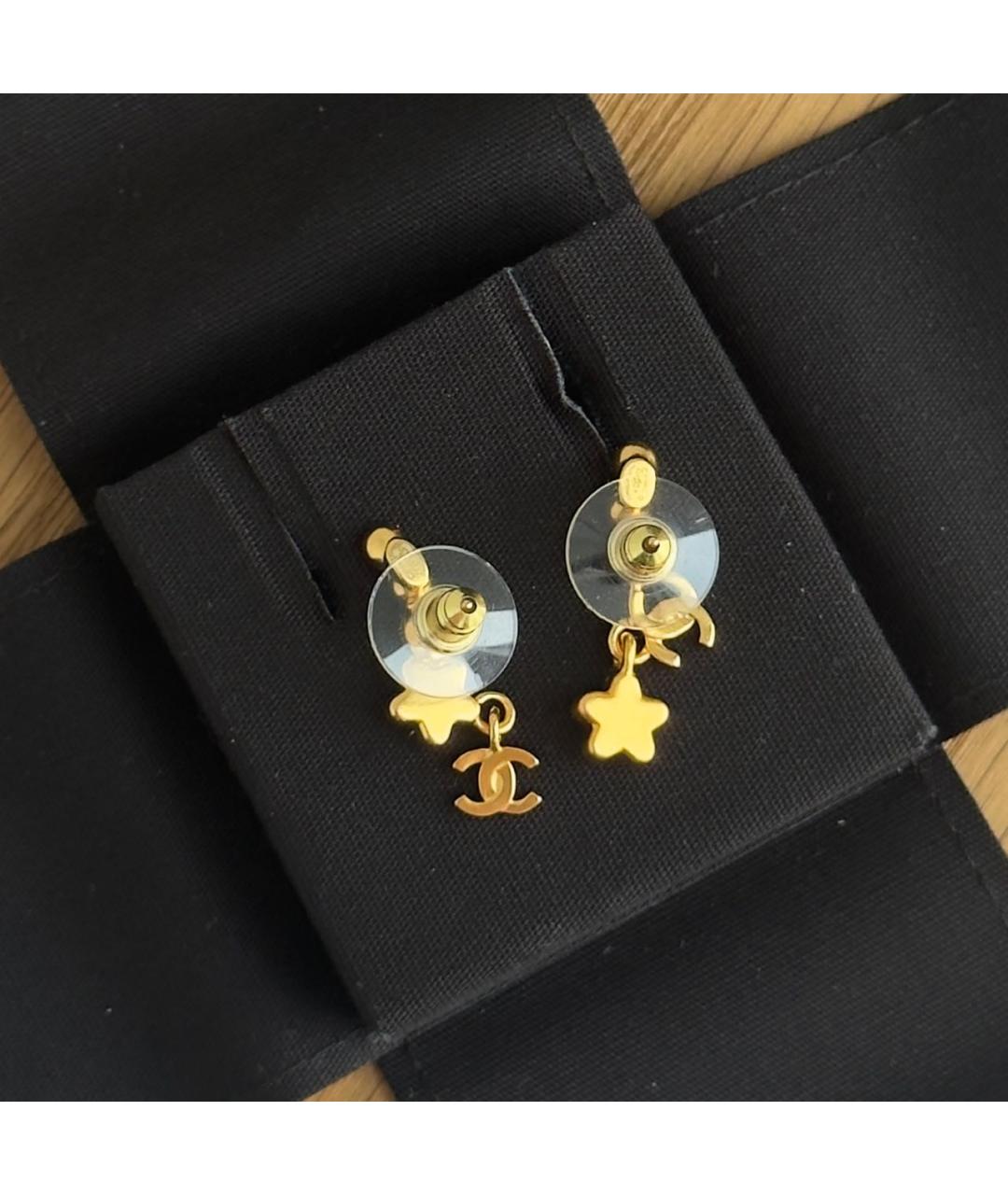 CHANEL Золотые металлические серьги, фото 2