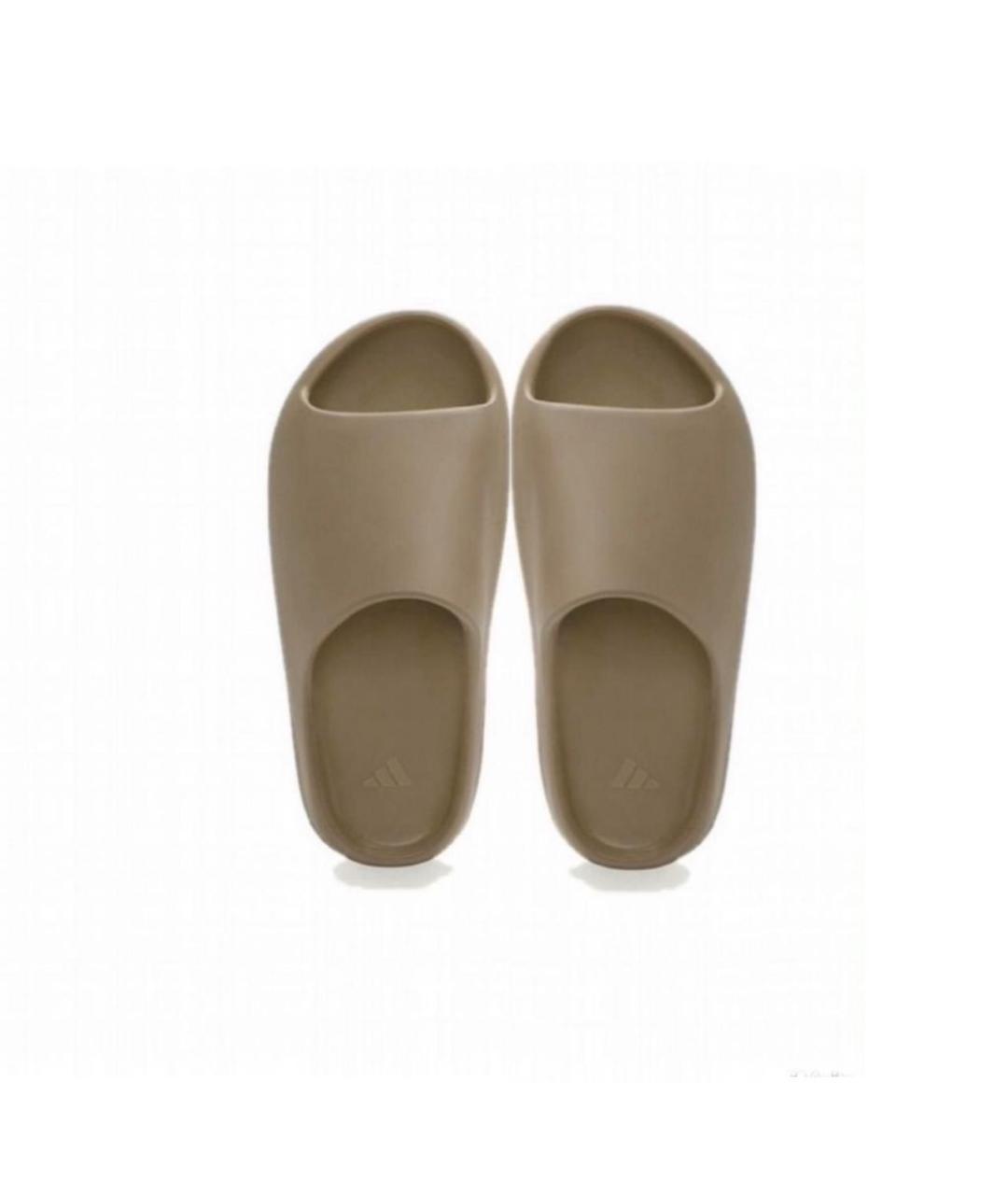 ADIDAS YEEZY Коричневые резиновые шлепанцы, фото 2