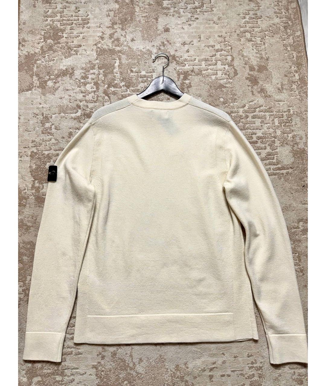 STONE ISLAND Бежевый шерстяной джемпер / свитер, фото 2