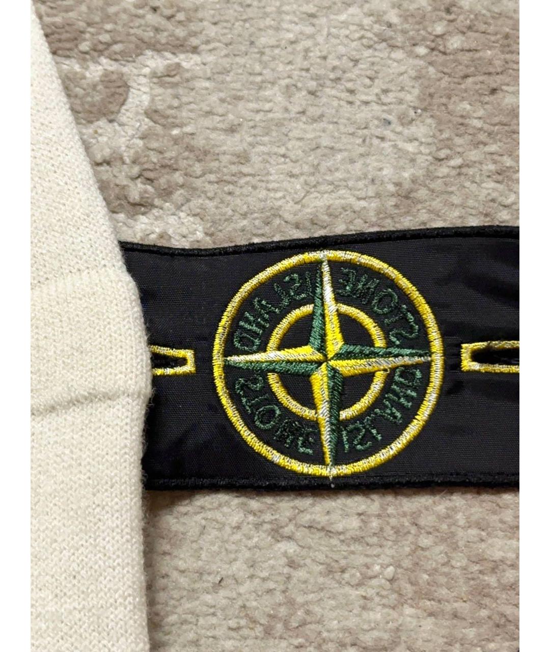 STONE ISLAND Бежевый шерстяной джемпер / свитер, фото 4