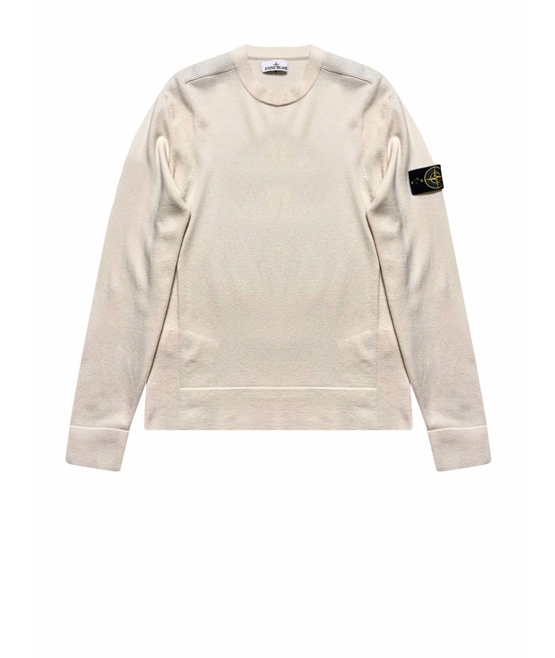 STONE ISLAND Бежевый шерстяной джемпер / свитер, фото 1