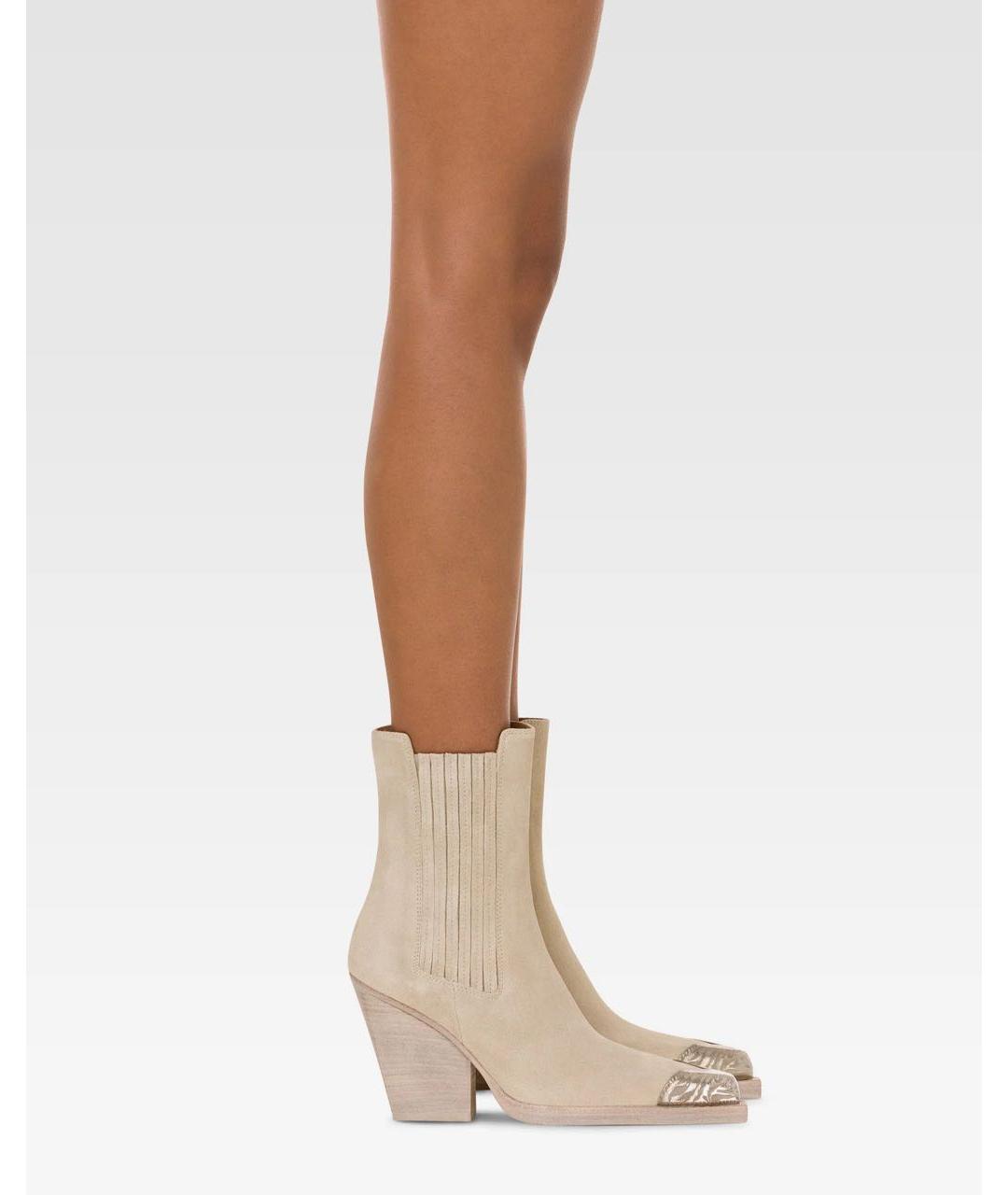 PARIS TEXAS Бежевые замшевые полусапоги, фото 8