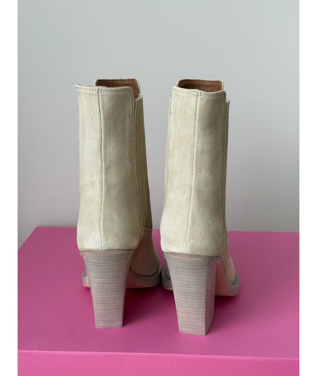 PARIS TEXAS Бежевые замшевые полусапоги, фото 4