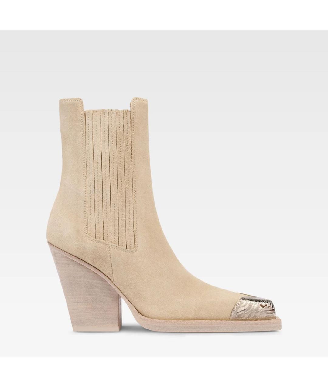 PARIS TEXAS Бежевые замшевые полусапоги, фото 9