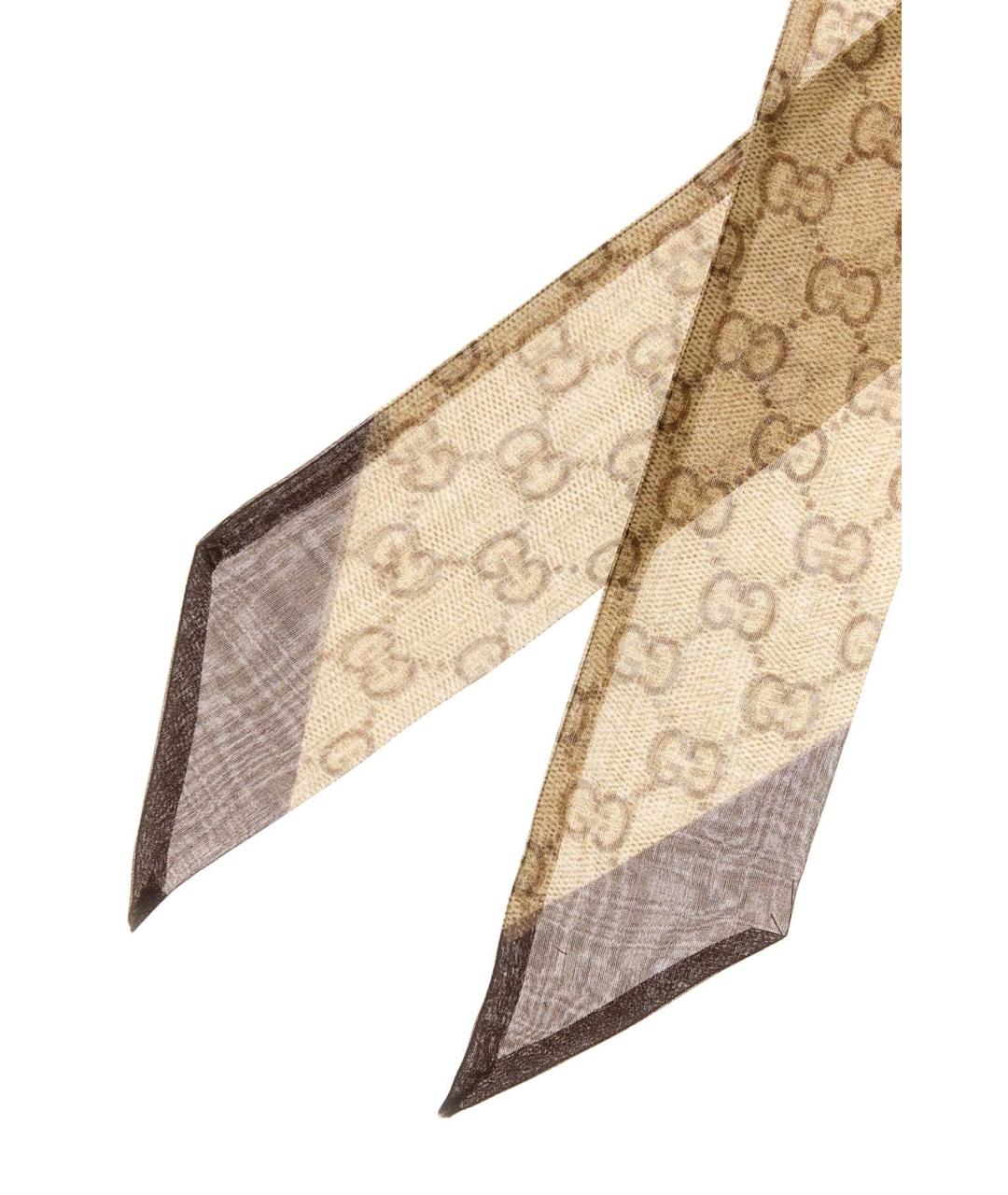 GUCCI Белый шелковый шарф, фото 2