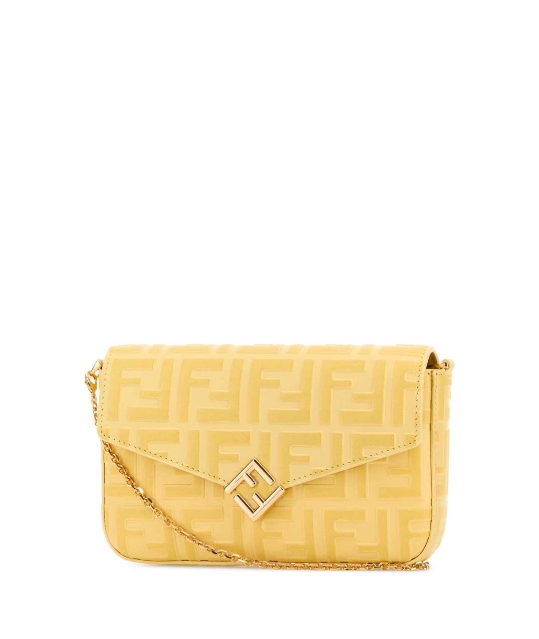 FENDI Желтый кожаный кошелек, фото 2