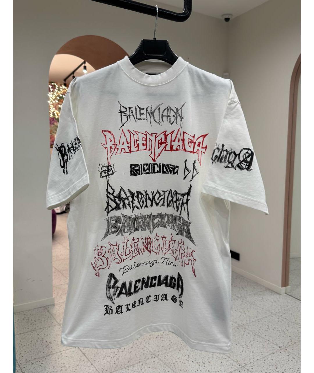 BALENCIAGA Белая футболка, фото 6