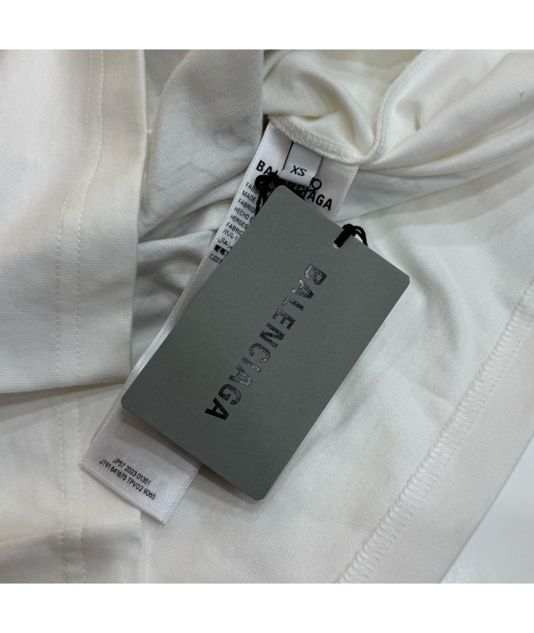 BALENCIAGA Белая футболка, фото 4