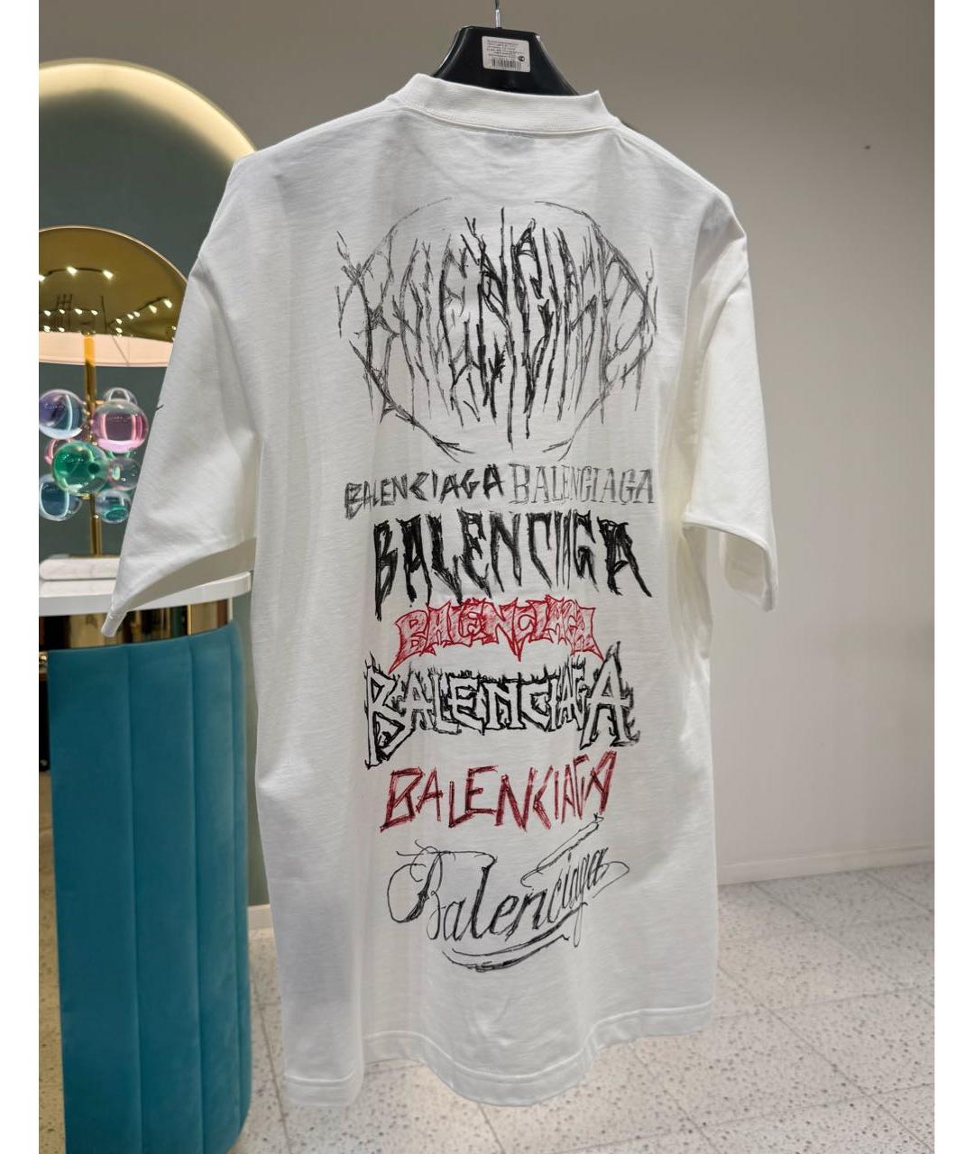 BALENCIAGA Белая футболка, фото 2