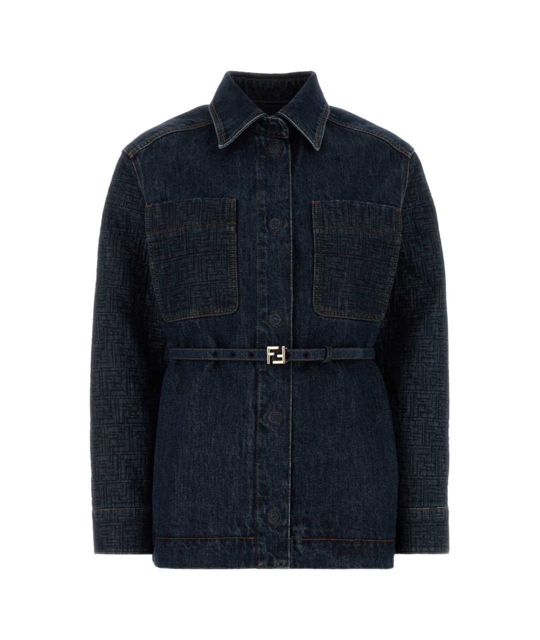 FENDI Синий хлопковый жакет/пиджак, фото 1