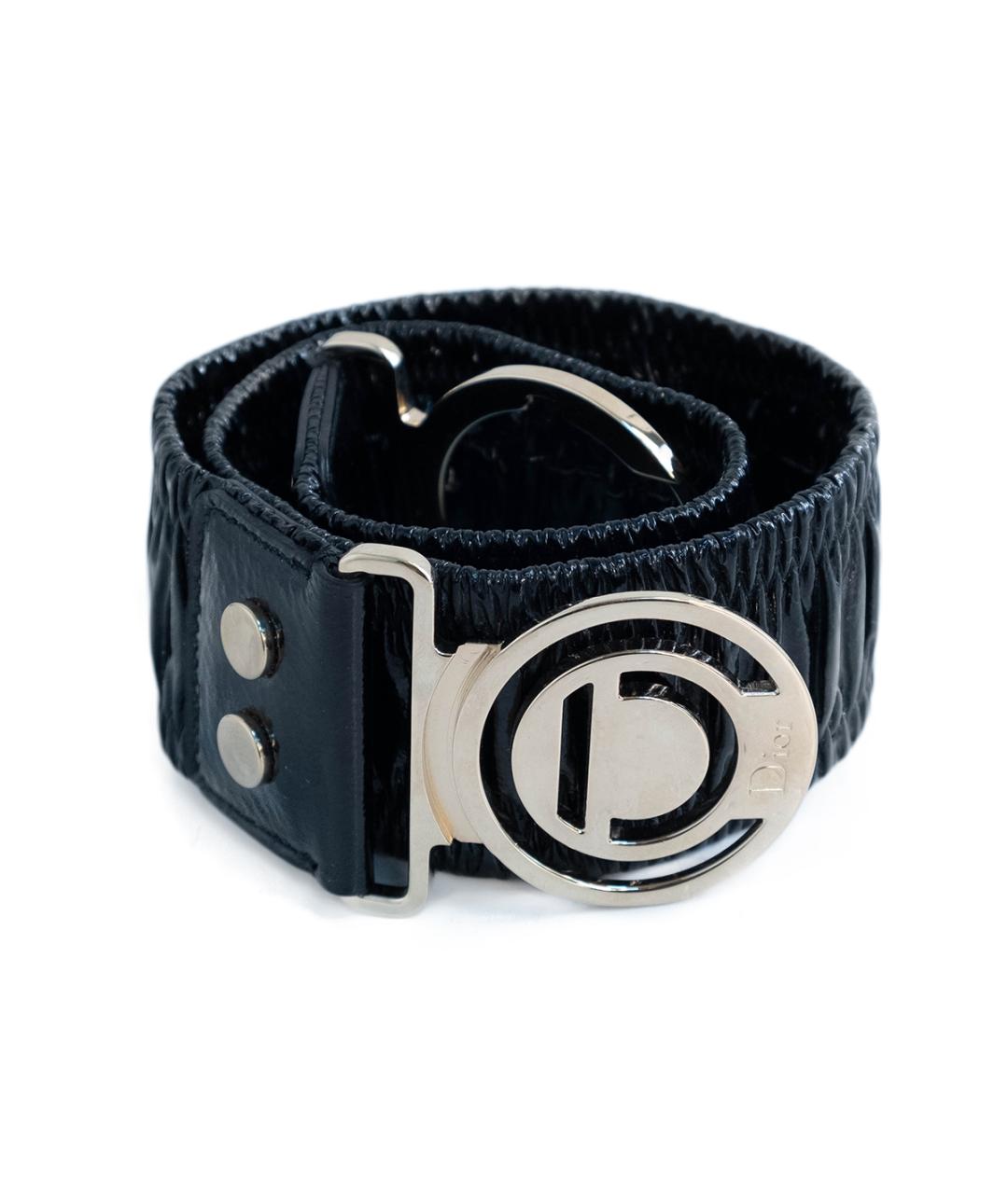 CHRISTIAN DIOR Черный кожаный ремень, фото 2