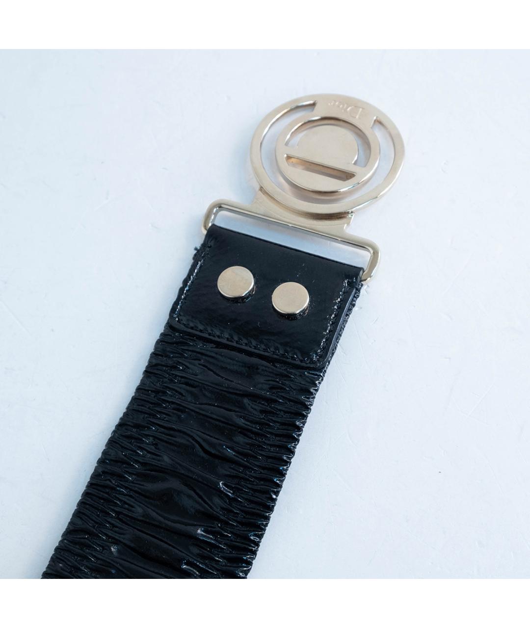 CHRISTIAN DIOR Черный кожаный ремень, фото 4