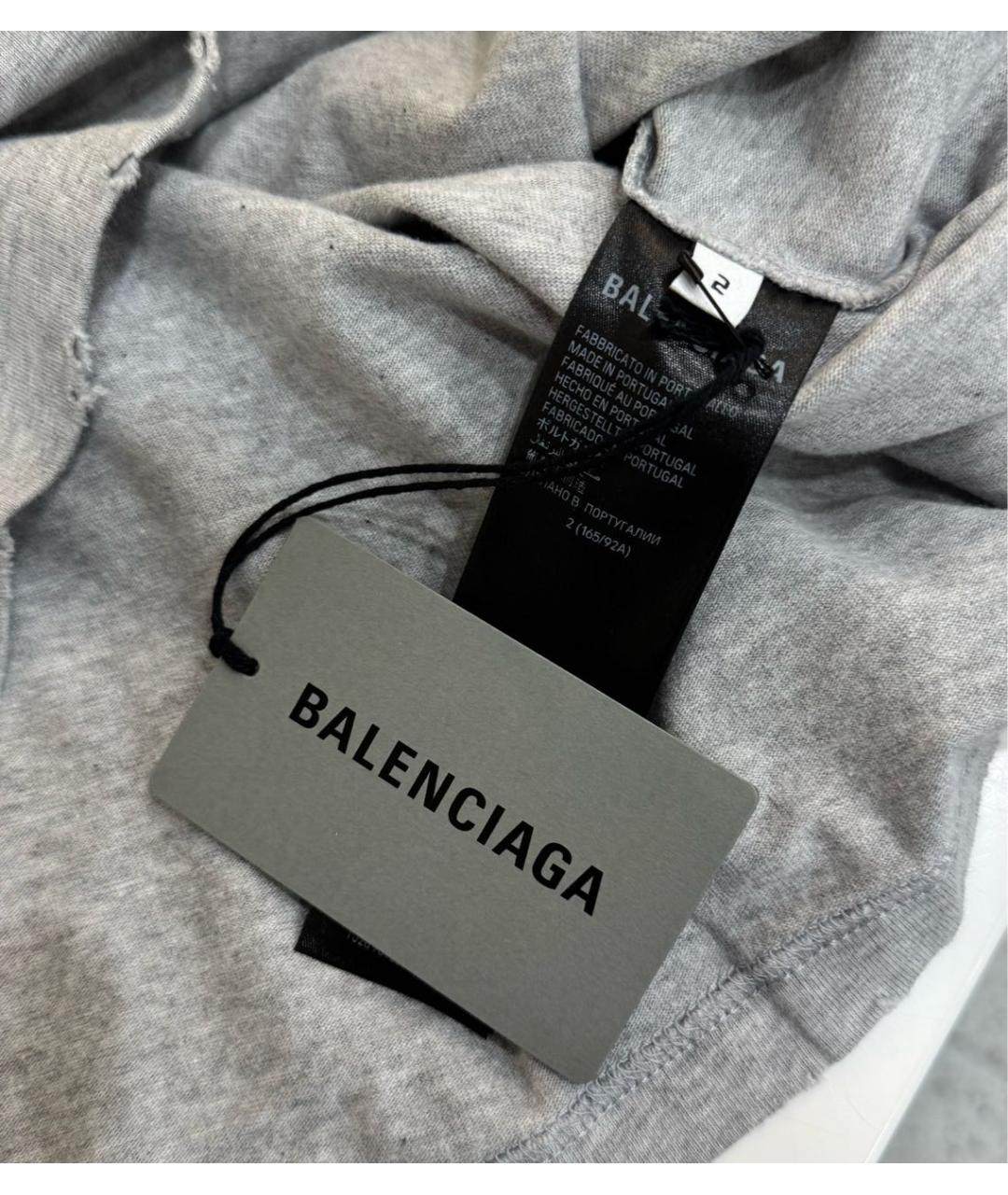 BALENCIAGA Серая футболка, фото 4