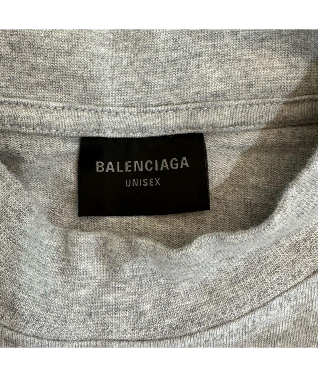 BALENCIAGA Серая футболка, фото 5