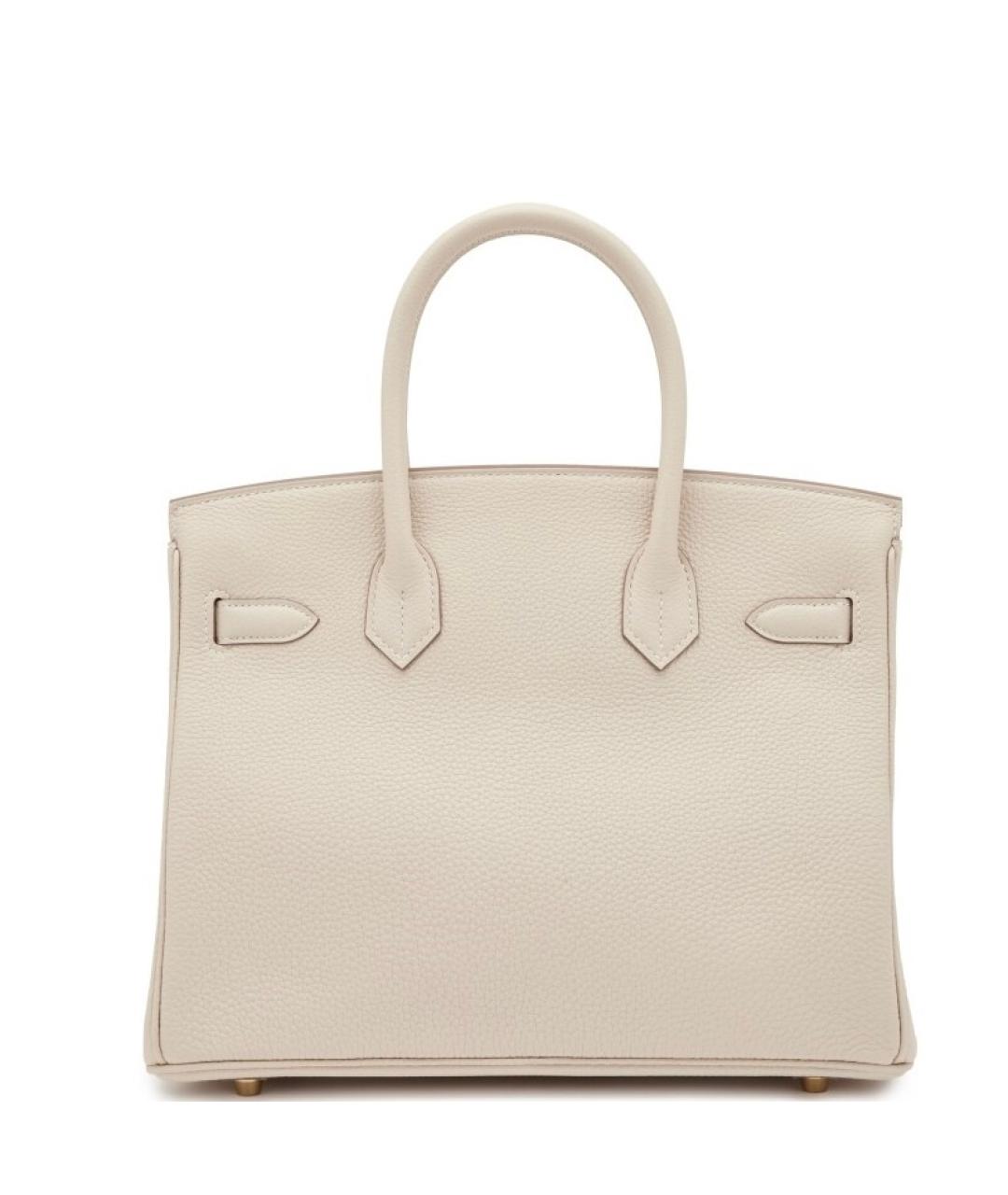 HERMES Белая кожаная сумка с короткими ручками, фото 3